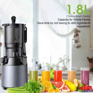 Stainless Steel & Plastic Slow Juicer Household Residue Juice Separation Raw Fresh Fruit Vegetable Filter-Free Slow Juicer