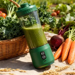 Stainless Steel Portable Juicer USB Charging 6 Blade English Operation 600ml Capacity Blender Household Outdoor Use