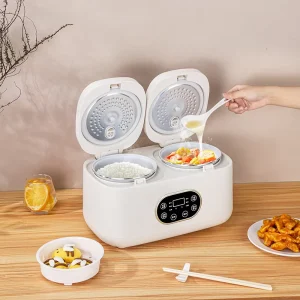 Stainless Steel Portable Mini Rice Cooker Outdoor Use Non-Stick Coating Inner Pot 2L Capacity