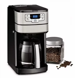 Stainless Steel Programmable Grind Brew Automatic Coffee Maker 12 Cup Black