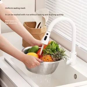 Stainless Steel Rice Washer Colander Durable Kitchen Vegetable Washing Drain Bowl
