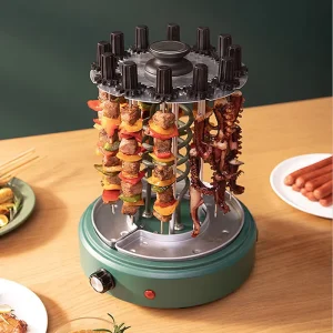 Stainless Steel Rotisserie 12pcs 360 Degree Rotating Kebab Grill Electric BBQ Skewers Rotating Smoke free Barbecue Machine