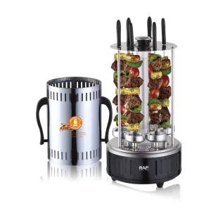 Stainless Steel Rotisserie 6pcs 360 Degree Rotating Kebab Grill Electric BBQ Skewers