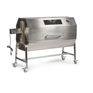 Stainless Steel Rotisserie Grill Roaster with Glass Hood