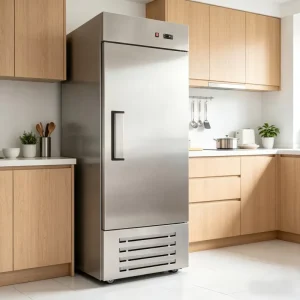 Stainless Steel Single Door Commercial Freezer Upright Vertical Deep Freezer for Professional Kitchen Food Preservation Storage