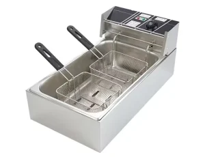Stainless Steel Single Tank Electric Deep Fryer Modern Kitchen Use 6L/12L Capacity Commercial Model with Temperature Control