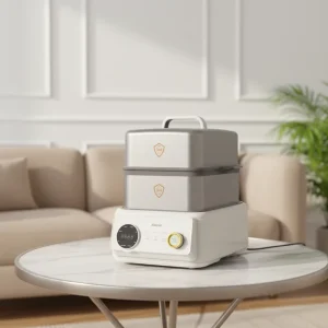 Stainless Steel Small 1200W Three-Layer Electric Steamer for Food and Egg Steaming