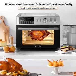 Stainless Steel Smart Square 30L 1800W Convection Air Fryer Oven with Toasters & Pizza Functions Household Use in Stock