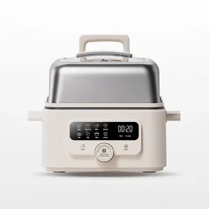Stainless Steel Steam Pot Electric Multi food Steamer Digital Electric Multiple Layers Cooker and a Visible Lid