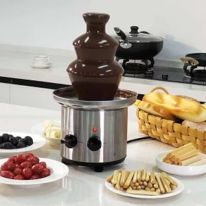 Stainless Steel Tabletop Electric Chocolate Fountain Cascade for Household Use