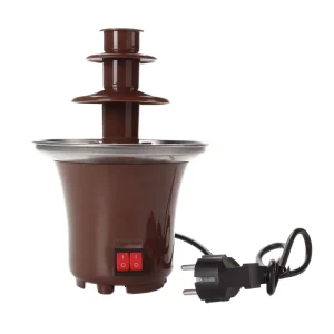 Stainless Steel Tabletop Triple Layer Household Electric Mini Chocolate Waterfall Fondue Fountain Machine