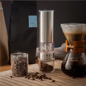 Stainless Steel USB Rechargeable Electric Coffee Grinder Mill Burr Grinder Ceramic 20g Capacity Portable for Outdoor Hotel Use
