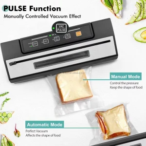 Stainless Steel Vacuum Food Sealer 80kpa Auto Sealer With Overheat Protection for Portable Sealer