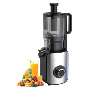 Stainless Steel Vertical Electric Slow Juicer Masticating Silent Operation Smart One Click Blend for Home Kitchen