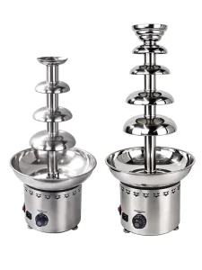 Stainless Steel Waterfall Style Multi Layer Chocolate Fountain Mobile Heating Machine for Commercial Buffet Dessert Table