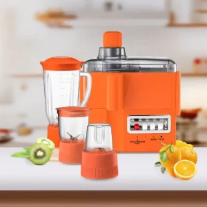 Stainless Steel Waterproof Masticating Juicer 4 in 1 Blender with Electric Chopper for Smoothies and Outdoor Use