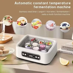 Stainless Steel Yogurt Maker Automatic Electric PTC Constant Temperature Digital Display Timer Control DIY Homemade Yogurt Maker