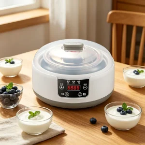 Stainless Steel Yogurt Maker, Fully Automatic Smart Multi-function Homemade Yogurt Machine with Digital Display
