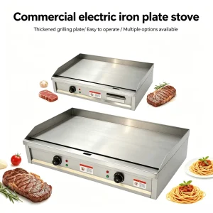 Steak Snack Bar Restaurant Griddle Thickened Stainless Carbon Steel Electric Flat Top Grill Commercial Teppanyaki Desktop