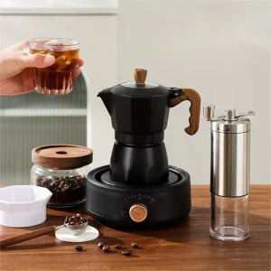 Stovetop Moka Pot Espresso Pot Italian Coffee Maker Espresso Maker Double Valve Mocha Pot for Latte