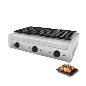 Street Snack Food Fish Pellet Ball Making Machines Commercial Electric Takoyaki Maker Pan Cast Iron 3 Phase 84 Holes