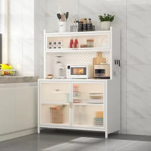 Sunlight Panel Door Sideboard Multi Layer Steel Cupboard with Adjustable Shelf Kitchen Organizer Steel Furniture for Dining Room