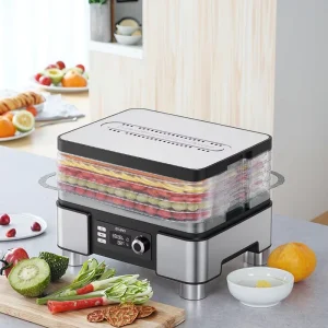 Sunsir Electric Food Dehydrator 400W 5 Tray Digital Control 35C-70C Temperature Range Plastic Eco-Friendly Fruits Veggies Jerky