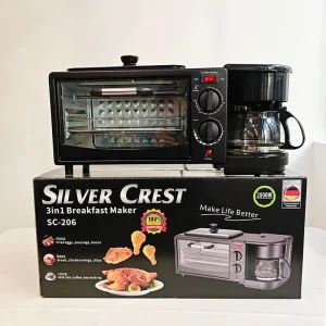 Support OEM Electric Automatic 3 in 1 Breakfast Maker with Toaster Oven Frying Pan and Coffee Maker 9L Capacity Easy Clean