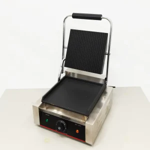 TCG811C Commercial Panini Sandwich Maker 1800W Electric Grill with Interchangeable Non Stick Plates