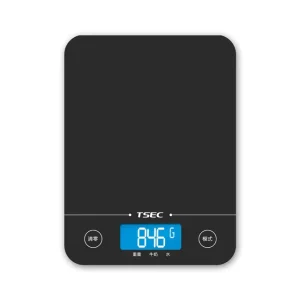TS-8005 Digital Kitchen Food Scale 5KG 7KG Capacity Glass Surface Battery Powered with Lid for Cooking
