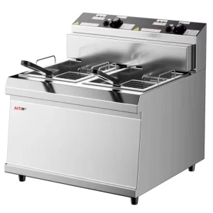 Table Top Deep Fryer Commercial Electric Deep Fryer with 2 Tanks and 2 Baskets for Restaurant Use
