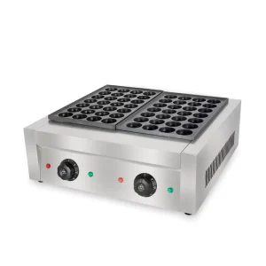Table Top Electric Cooking Double Plates Japanese Takoyaki Machine Stainless Steel Grilled Chicken Machine