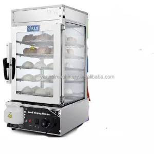 Table Top Stainless Steel 5 Layers Glass Electric Food Steamer Steam Bun Heating Machine Fast Food Steamer Cabinet