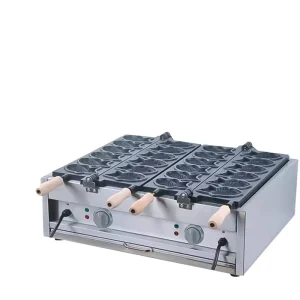 Taiyaki Maker with 12 Molds Double Row Non Stick Stainless Steel 220V 6kW for Japanese Sweet and Street Food Business