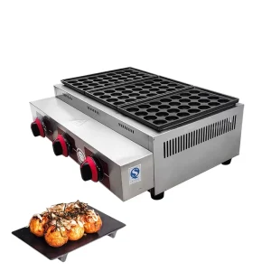 Takoyaki Electromechanical Hot Three Plate Octopus Ball Machine Commercial Stall Gas Oyster Egg Fried Machine Fish Ball Stove
