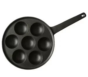 Takoyaki Pan 7 Holes Cast Iron Pancake Egg Frying Pan Skillet with Round Holes