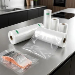 Textured Embossed Moisture Proof PE Vacuum Sealer Food Grade Cookware Storage Plastic Packaging Bag Roll
