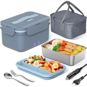 Thermal Electric Car Lunch Box Adults 45W 3 in 1 220V Cutlery Insulated Leak Proof up to 1L Stainless Steel Dishwasher