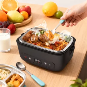 Thermal USB Powered Outdoor Fishing Student Electric Heating 1.2L Stainless Steel Bento Lunch Box Water Free Portable Wireless
