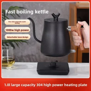 Thermostatic Stainless Steel Electric Kettle Pour-Over Automatic Shut-Off Dry-Boil Protection 360-Degree Rotation US-Standard