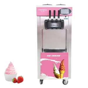Three Flavor Soft Serve Ice Cream Machine Mini Tabletop Floor Standing Ice Cream Maker