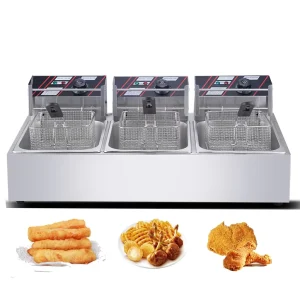 Three Tank Three Baskets Factory Direct Sale Electric Chicken Fryer Commerical Deep Fryer Electricity Table Top