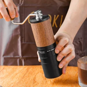 Titanium Gold Anti-Corrosion CNC 420 Steel 7-Star Conical Ghost Burr Lightweight Aerospace-Grade Aluminum Manual Coffee Grinder