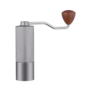 Titanium Gold Core Al Alloy Body Stainless Steel Burr Espresso Mini Small Hand Mill Manual Coffee Grinder with Walnut Knob