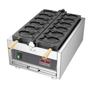 Tongmai Commercial 220V Stainless Steel Lolly Shape Push Button Portable 12 Cup Waffle Maker Snack Machine