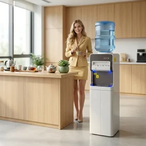 Top Loading Water Cooler Floor Standing Hot and Cold Water Dispenser Compressor Cooling for Modern Home Kitchen Use