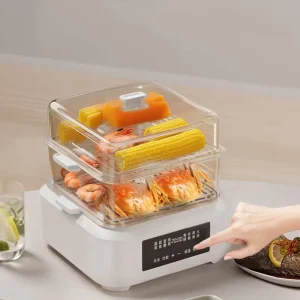 Touch Screen Automatic Multi-function Electric Steamer 3Layers 15L Household Digital Control Electric Steamer Food Cooker