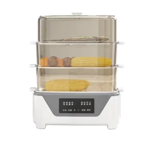 Touch Screen Automatic Multi-function Electric Steamer 3Layers 15L Household Digital Control Electric Steamer Food Cooker