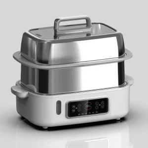 Touch Screen Multi function 2Layers 1200W 15L Household Digital Control Electric Steamer Food Cooker