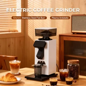 Touchscreen Tablet Style Stainless Steel 64MM Flat Burr Automatic Home and Commercial Dual Use 110V 220V Coffee Grinder